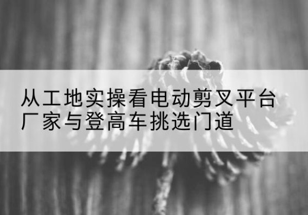 回民电动剪叉升降平台厂家-从工地实操看电动剪叉平台厂家与登高车挑选门道